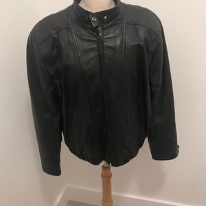 Leather jacket Gino Euro Style Black Men Sz L